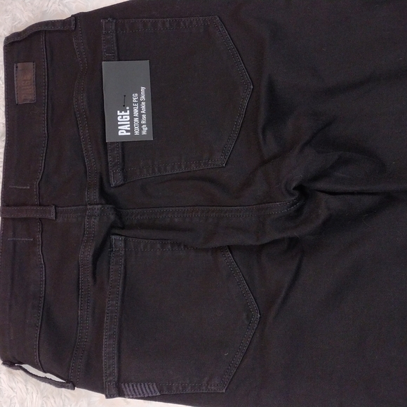 Paige Hoxton Ankle Peg Black Five Pocket High Rise Button Up Skinny Leg Jean - Picture 12 of 15